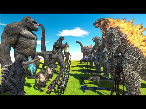 Dark Monster War - T-Rex Team + Godzilla 2014 x Godzilla 2021 Vs Kong x Zilla + Shin Godzilla Team