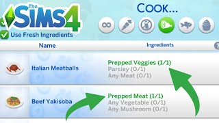 How To Prepped Ingredients (Meat, Veggies, Seafood) - The Sims 4