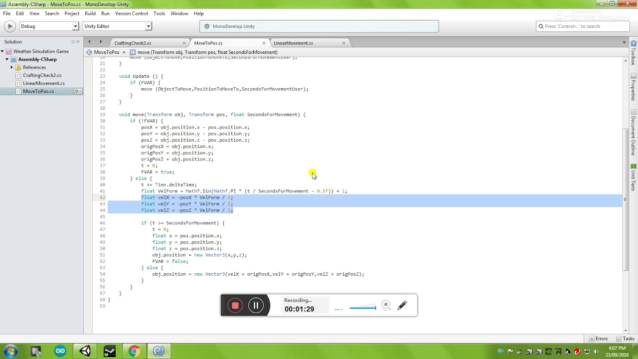 Moving Objects In Unity Smoothly without using Vector3.Lerp