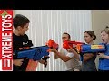 Ultimate Nerf Battle! Part 1. Ethan Attacks Cole, Mom, and Dad with Nerf Blasters!