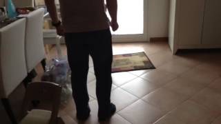 Carter stomping his feet w daddy