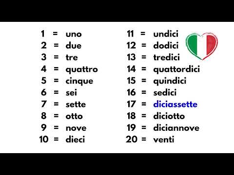 Italian for Beginners | Learn to Count from 1 to 20
