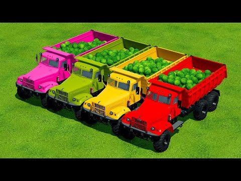 LOAD & TRANSPORT WATERMELONS WITH TRUCKS - Farming Simulator 22