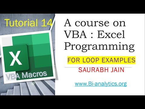VBA Tutorial 14 : For loop examples to read data write data & transform data