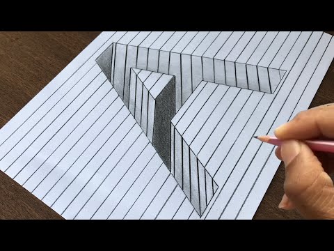 Drawing A Hole in Line Paper - 3D Trick Art