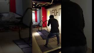 バトルロープのテストを行いました。