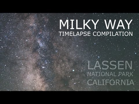Milky way timelapse compilation in HD, Lassen National Park,