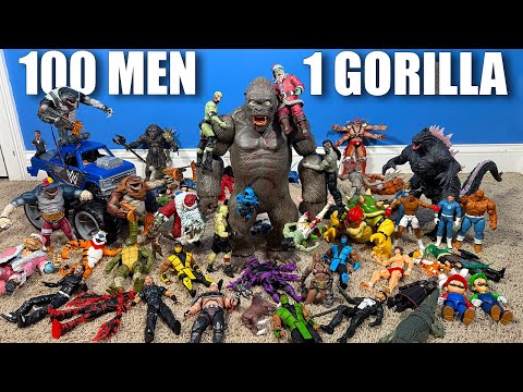 100 Men Vs 1 Gorilla Rematch Action Figure Match