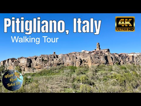 [4K] Pitigliano, Italy Walking Tour - WITH CAPTIONS