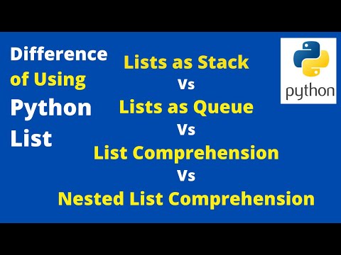 Python List As Stack Vs Queue Vs Comprehension Vs Nested Comprehension Python Interview Questions