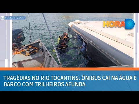 Tragédias no Rio Tocantins: ônibus cai na água e barco com trilheiros afunda | HORA D