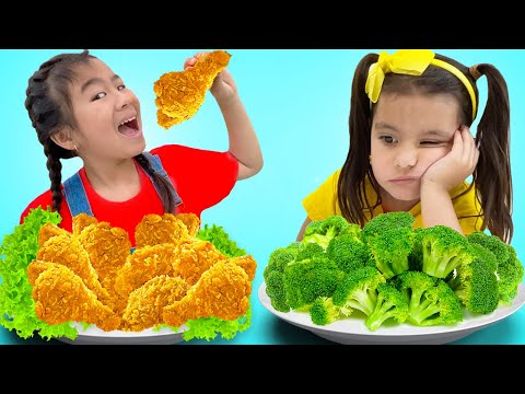 Jugar Al Autoservicio Del Restaurante De Comida Rápida Pollo Frito Con Jannie Ellie Y Lyndon