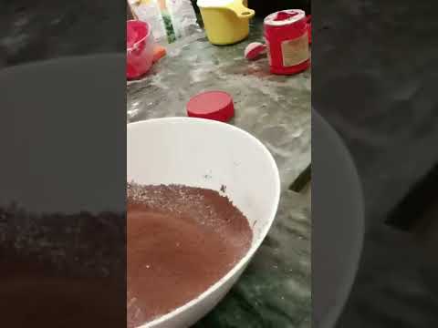 making chocolate cake# heart shape cake