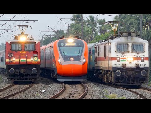 [18 In 1] Train Videos HIGH SPEED Indian Trains | Vande Bharat + Rajdhani + Super Fast Trains