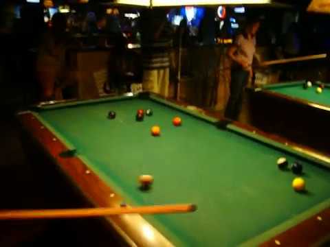 Heather wins playing pool