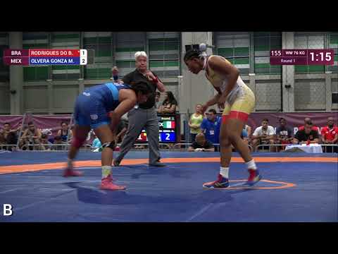 Round 1 WW - 76 kg: B. RODRIGUES DO (BRA) v. M. OLVERA GONZA (MEX)
