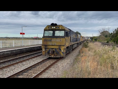 Pacific National NR23, NR34 (Indigenous Livery) & NR108 with 4MB4 at Tarro - 22/6/23