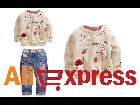 Модный детский костюмчик для девочки: кофточка и джинсы из Китая (aliexpress)