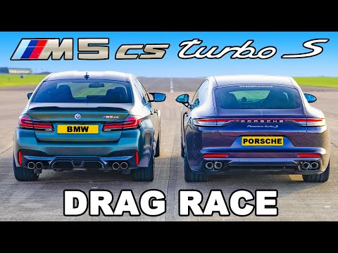 BMW M5 CS v Porsche Panamera Turbo S: DRAG RACE