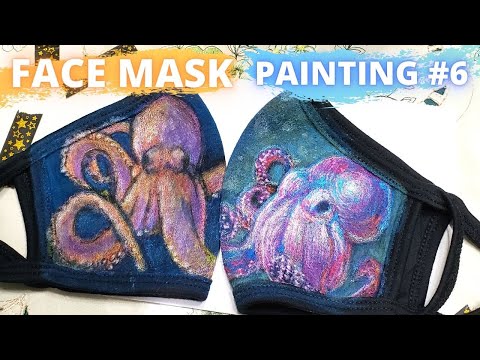 Painting two octopuses on a mask
