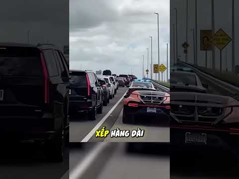 Chủ xe Bugatti Chiron gây tranh cãi khi được hộ tống trên cao tốc #sieuxe #shorts