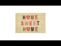 Kokos Fußmatte Home Sweet Home Braun - Rot - Naturfaser - Kunststoff - 60 x 2 x 40 cm