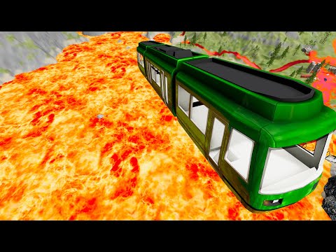 Random Cars Jumping Into HOT LAVA #2  - BeamNG.Drive