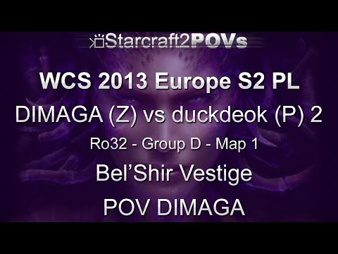 SC2 HotS - WCS 2013 EU S2 PL - DIMAGA vs duckdeok 2 - Ro32 Group D - Map 1 - Bel'Shir - DIMAGA