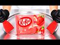 KitKat Strawberry Ice Cream Rolls ASMR Satisfying