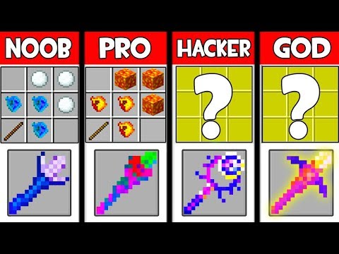 Minecraft Battle: STAFFS OF MAGIC CRAFTING ! NOOB vs PRO vs HACKER vs GOD in Minecraft Animation