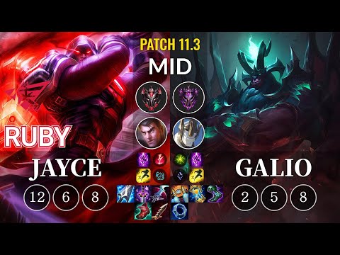 RW Ruby Jayce vs Galio Mid - KR Patch 11.3