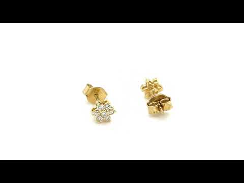 Daisy Diamond Cluster Earrings 0.25ct G/SI in 9k Yellow Gold