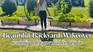 EXTREME Backyard Makeover | Dreamy Kitchen Garden Install | Before and After Yard Transformation