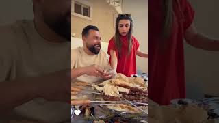 وأخيرا عشاء عائلة ريتشو و ننوش مشاوي لحم مع عمي وحماتي 😋فرحة ميرو وسنود العسل 😍