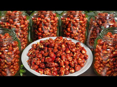 Bí quyết Lạc Rang tỏi ớt, Đậu Phộng tỏi ớt để bán giòn rất lâu không bị dính | Roasted Peanut Garlic