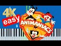 Animaniacs Theme Song Original Tempo Easy Piano Beginner Tutorial