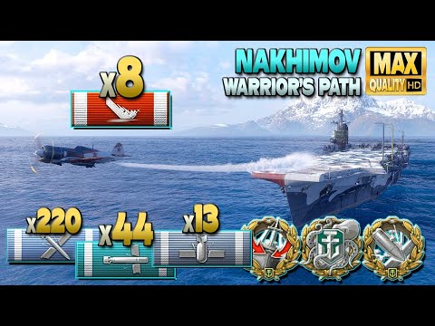 Aircraft Carrier Nakhimov: Huge 375k on map Warrior's Path - World of Warships