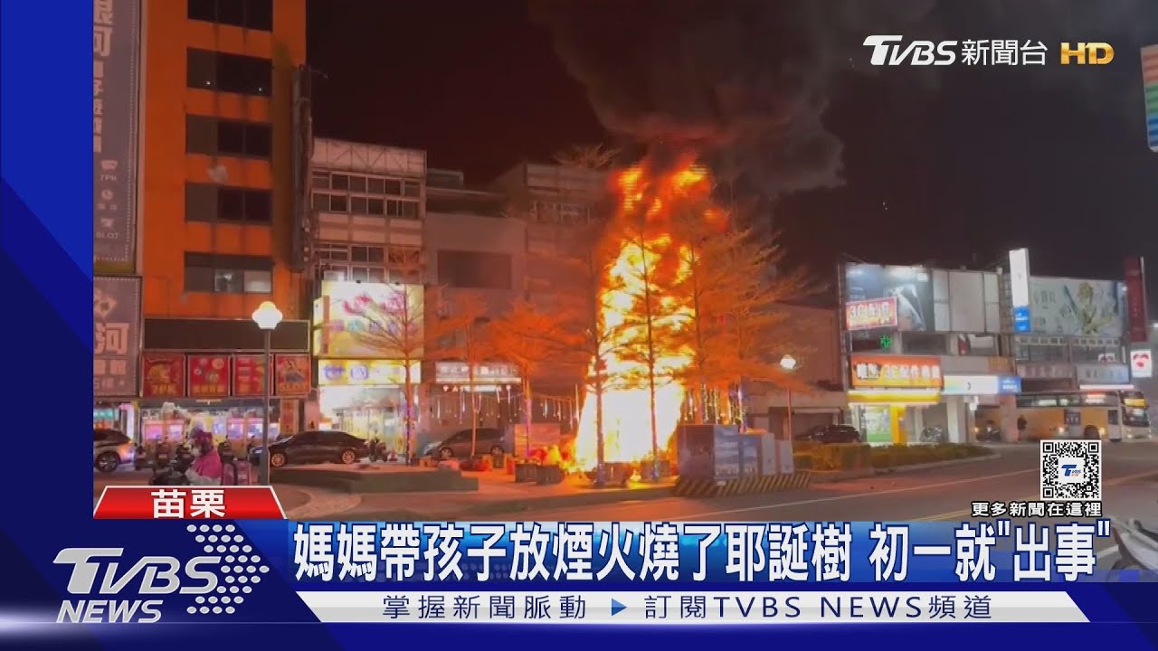媽媽帶孩子放煙火燒了耶誕樹　初一就「出事」