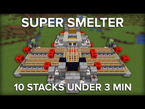 Minecraft Fast Super Smelter - 64 Furnace Smelter