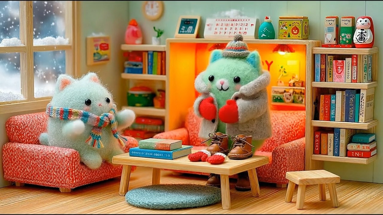 心あたたまる冬の日❄️☃️可愛すぎる癒しのAIぬいぐるみアニメ🎄｜AIアニメーション #asmrsounds #asmr #aiasmr #aianimetion