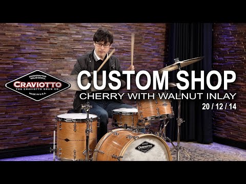 Craviotto Custom Shop Cherry Drum Set with Walnut Inlay 20/12/14 (CRKIT3PC20CHWI)