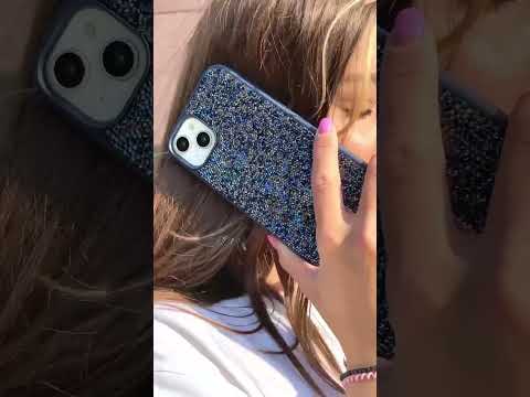 Чехол для Apple iPhone 16 Plus премиальный бампер с кристаллами Swarovski Diamond Серебряный (grey) - фото 1 - id-p2744216865