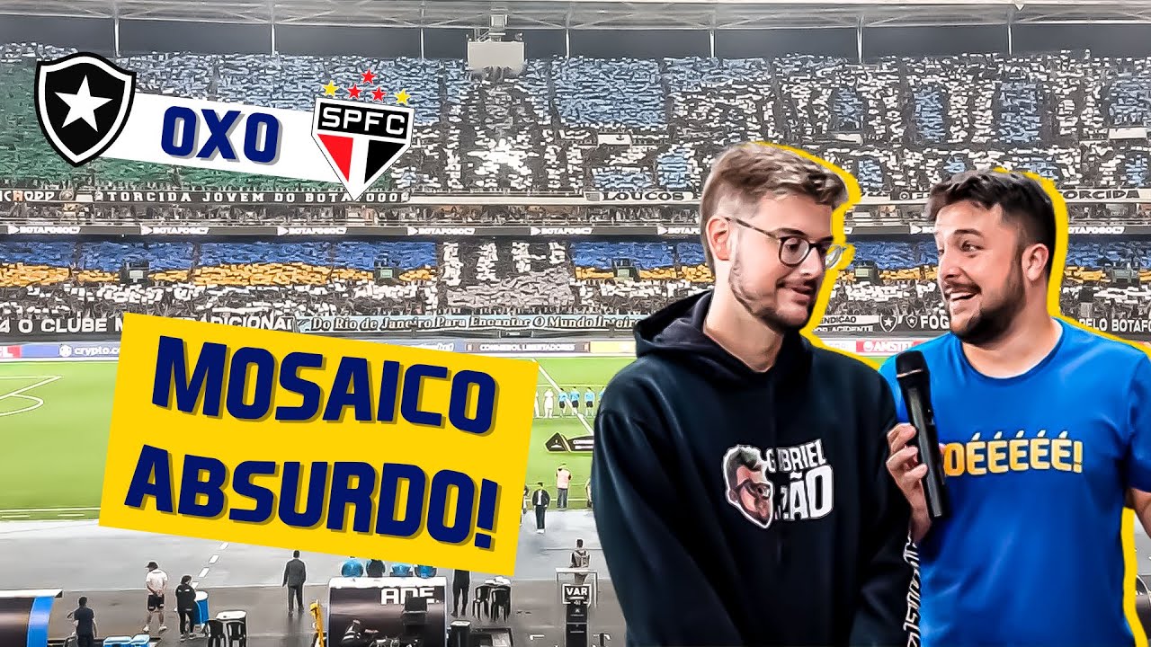 VÍDEO: Jornalista ajuda na montagem do mosaico do Botafogo até 3h da manhã e se diverte com torcida no Nilton Santos