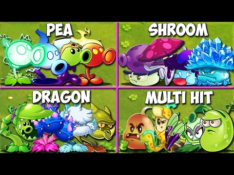 4 Team PEA x MUSHROOM x DRAGON x MULTI HIT Battlez - Who Will WIn? - Pvz 2