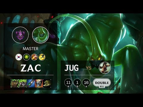 Zac Jungle vs Nidalee - KR Master Patch 10.11