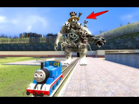 Build a Thomas train to escape the pursuit of the Monster BOSS in Garry's Mod