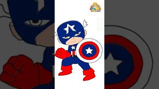 Learn to Draw Marvel Chibi captain America- Drawing and Coloring Tutorial for Kids