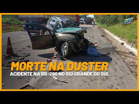 (( MORTE NA DUSTER )) Colisão frontal termina na morte de uma motorista na BR-290 em Butiá RS
