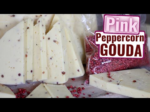How To Make A Homemade Gouda With Pink Peppercorns.