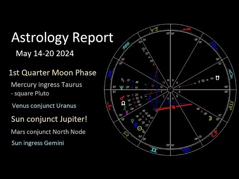 Astrology May 14-20 2024 - Sun conjunct Jupiter! Mercury ingress Taurus - Sun ingress Gemini